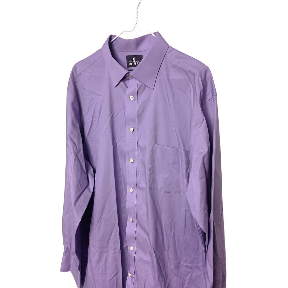 Stafford Men’s XL Purple Long Sleeve Button-Up Dress Shirt - Picture 2 of 7